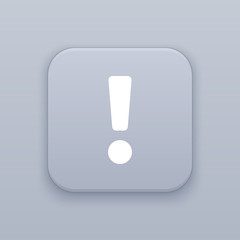Poster - Exclamation, gray vector button with white icon