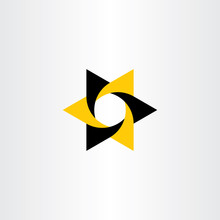 Yellow Black Logo Star Icon Element