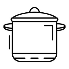 Poster - Cooker pan icon. Outline cooker pan vector icon for web design isolated on white background