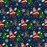 Fototapeta Pokój dzieciecy - Seamless pattern for Christmas packaging, textiles,  holiday symbols illustration