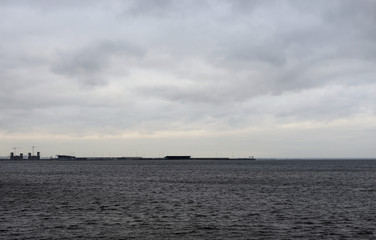 Wall Mural - Baltic sea and passenger sea port.