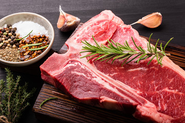 T-bone steak.Close-up