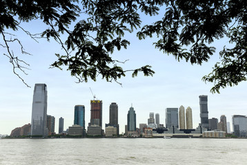 Wall Mural -  New Jersey City cityscape. Jersey City in New Jersey view on from Manhattan.