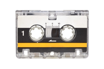 Microcassette isolated on white