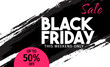 Black Friday sale banner design template, invitation in grunge style, shopping marketing, advertising poster, vector illustration