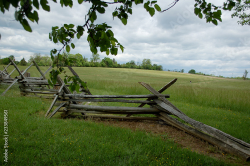 Fotografie, Obraz Civil War fence at New Market battlefield in Virginia