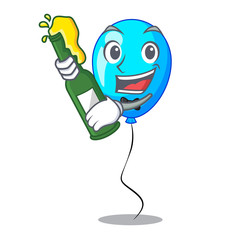 Poster - With beer blue balloon bunch design on cartoon