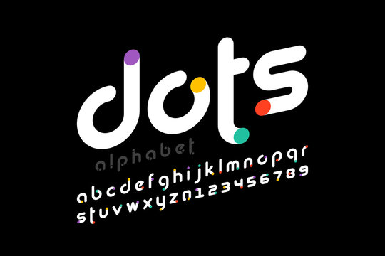 Modern font design, trendy alphabet letters and numbers