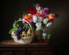 Still Life With Bouquet Of Beautiful Flowers
