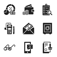 Poster - Money finance icon set. Simple set of 9 money finance vector icons for web design isolated on white background