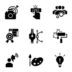 Poster - Business start up icon set. Simple set of 9 business start up vector icons for web design isolated on white background
