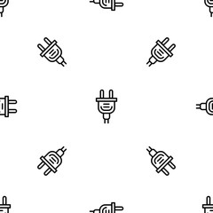 Poster - Electric plug pattern seamless vector repeat for any web design