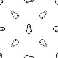 Poster - Light bulb pattern seamless vector repeat for any web design