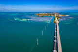 key west island florida highway and bridges over the sea aerial view