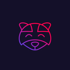 Sticker - raccoon vector logo, line icon