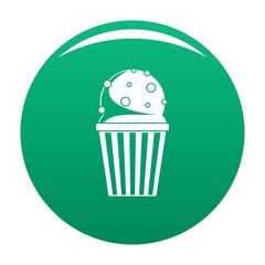 Poster - Popcorn icon. Simple illustration of popcorn vector icon for any design green
