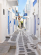 Classic Mykonos street alley