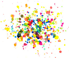 Wall Mural - Colored splashes in abstract shape, painting background