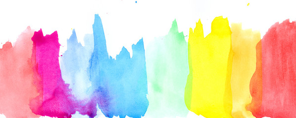 Wall Mural - Colored splashes in abstract shape, rainbow painting background, banner and header