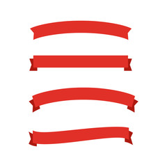 Wall Mural - ribbons for anniversary. banner and bow with red tape isolated