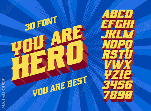 Fotomural You are Hero 3D vintage letters