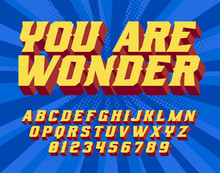 You Are Wonder Super Hero 3D Vintage Letters
