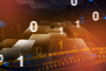Poster - brown binary numbers interface