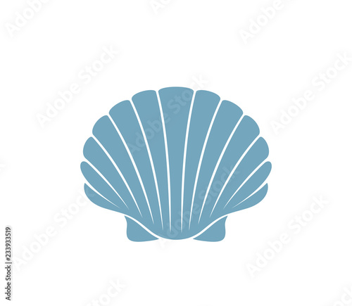 Cuadros en Lienzo Scallop logo. Isolated scallop on white background