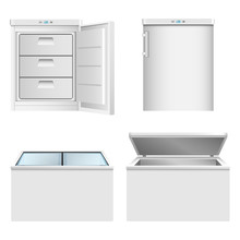 Freezer Icon Set. Realistic Set Of Freezer Vector Icons For Web Design Isolated On White Background