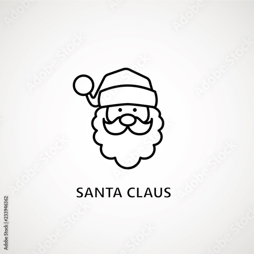 Santa Claus Face Beard Moustache Happy Xmas Christmas New