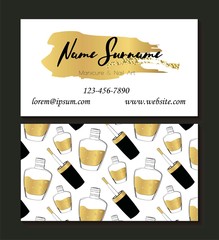 Set of business cards for manicure and nail art.