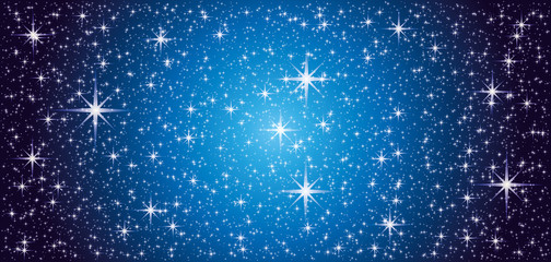 Wall Mural - Outer space and stars in a beautiful blue galaxy.