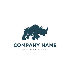 Aufkleber - Simple minimalistic modern professional logo design rhino vector EPS illustrator template