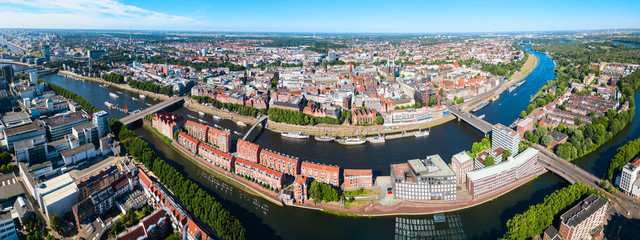 Sticker - Bremen old town aerial view