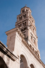 Old city of Split and the old bell tower