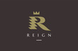 Luxury minimalist elegant type r reign letter mark logo template design inspirations