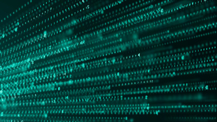 Poster - Binary code abstract technology background. Big data. Coding or hacker concept. Binary code. Computer techologies.