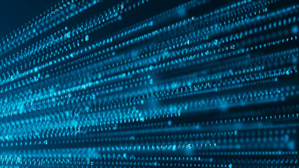Fototapete - Binary code abstract technology background. Big data. Coding or hacker concept. Binary code. Computer techologies.