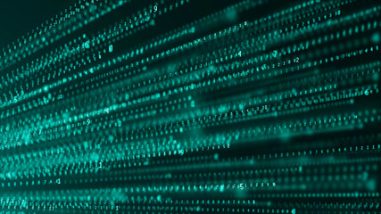 Fototapete - Binary code abstract technology background. Big data. Coding or hacker concept. Binary code. Computer techologies.