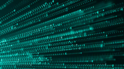 Fototapete - Binary code abstract technology background. Big data. Coding or hacker concept. Binary code. Computer techologies.