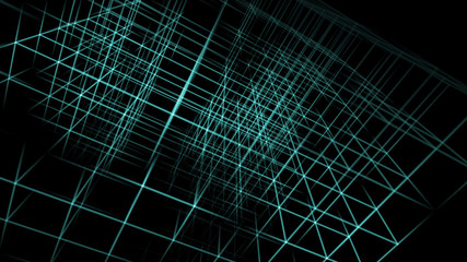 Poster - Blockchain technology concept. Big data visualization. 3D illustration. Distributed register technology