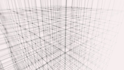 Poster - Blockchain technology concept. Big data visualization. 3D illustration. Distributed register technology