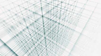 Poster - Blockchain technology concept. Big data visualization. 3D illustration. Distributed register technology