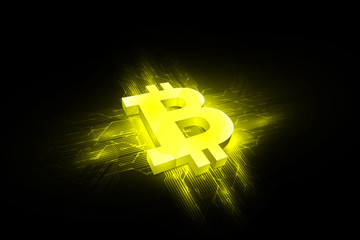 Poster - abstract bitcoin digital currency background, futuristic digital money, vector illustration design