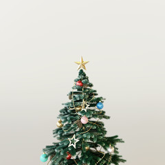 Wall Mural - Top of Christmas tree on white background. 3d rendering