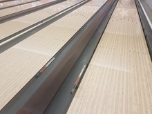 Waxed Wooden Bowling Alley Lanes With Bumpers