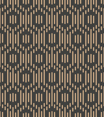 Wall Mural - Vector damask seamless retro pattern background polygon stitch cross geometry frame line