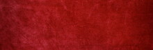 Banner.velvet Texture Background Red Color. Christmas Festive Baskground. Expensive Luxury, Fabric, Material, Cloth.Copy Space.