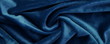 Banner. velvet texture background blue color.  festive baskground. expensive luxury, fabric, material, cloth.Copy space.