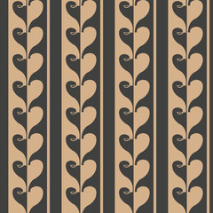 Wall Mural - Vector damask seamless retro pattern background geometry heart cross frame line